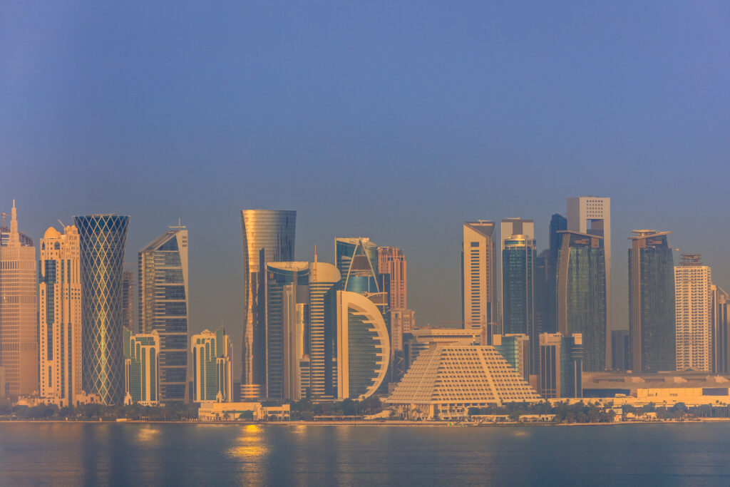 sunrise in Doha, Ad-Dawhah, Qatar. Middle East