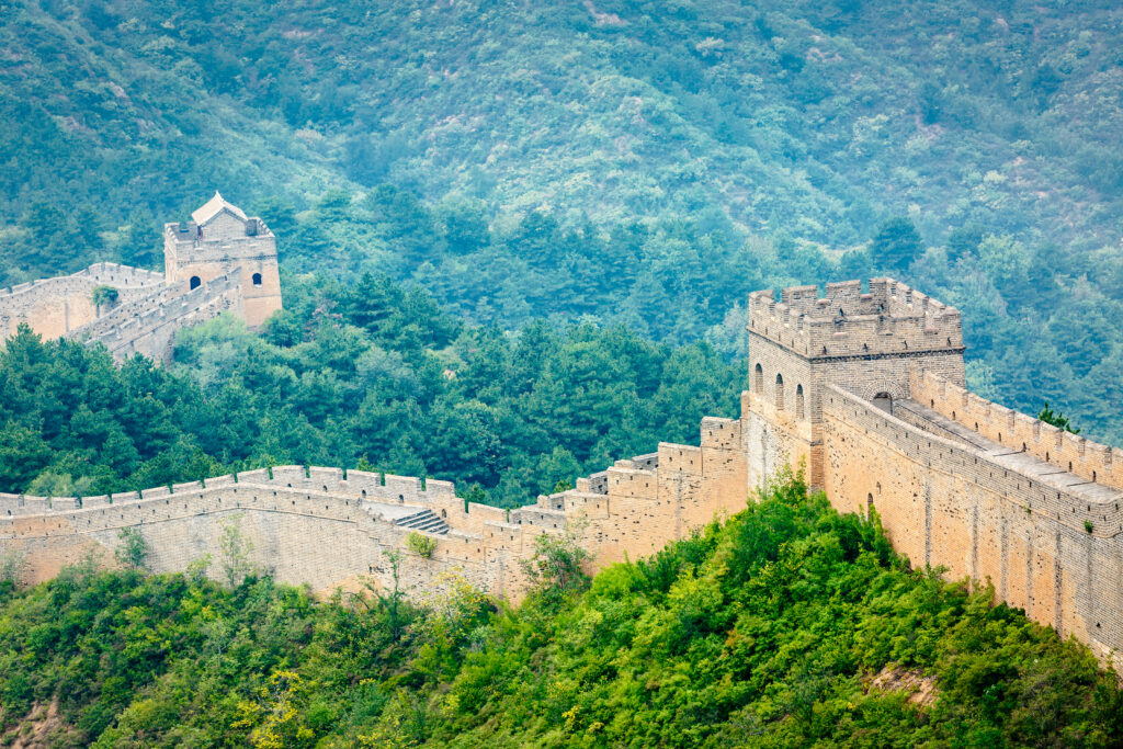 Grande Muraglia Cinese paesaggio montagna vista panoramica